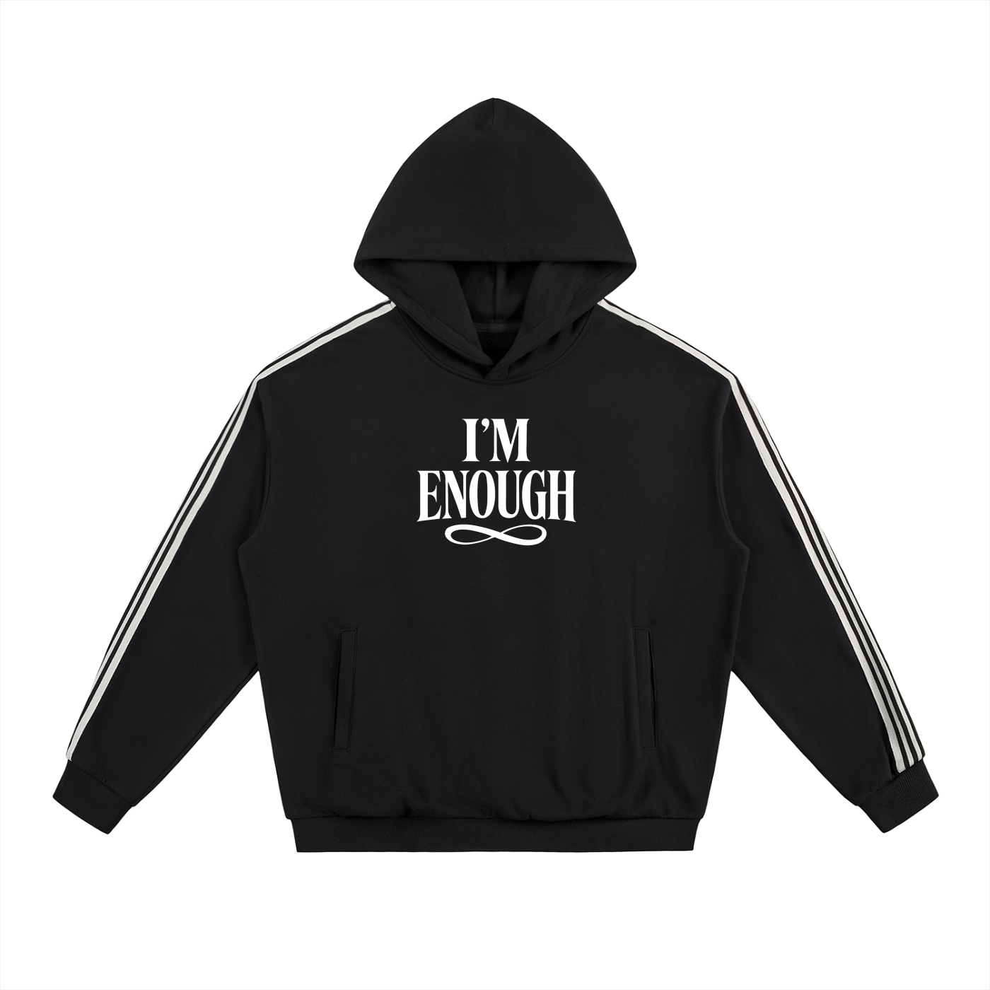 HHA “I’m Enough” Side Stripe Drop-Shoulder Hoodie